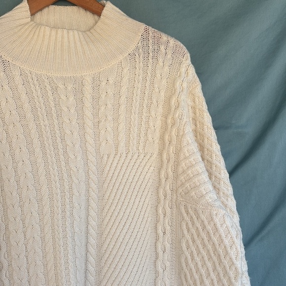 EUC Reiss Martha Jumper Sweater SZ XL Cable‎ Knit High Neck Wool Blend Pullover - Picture 4 of 7